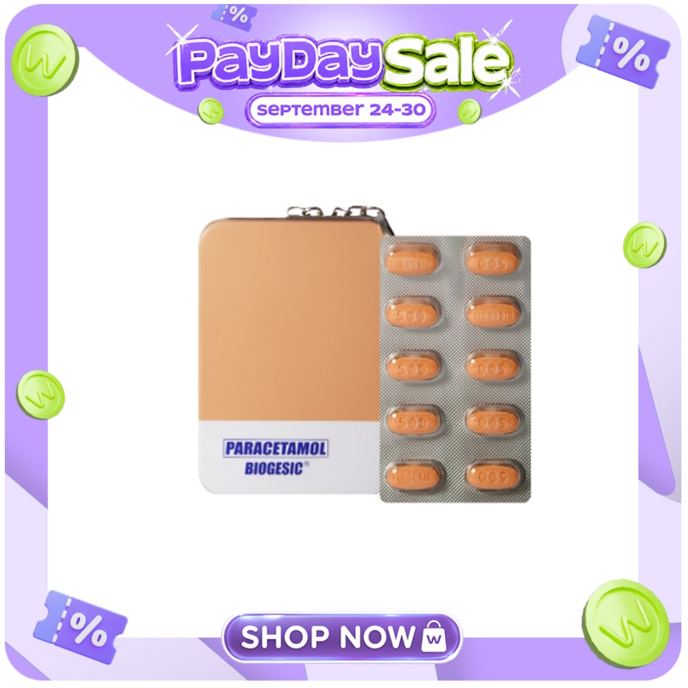BIOGESIC Paracetamol 500mg 20 Tablets in Tin Can image