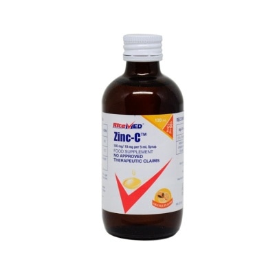 RITEMED Vit C +  Zinc 105mg/5mg/5mL Syrup x120mL