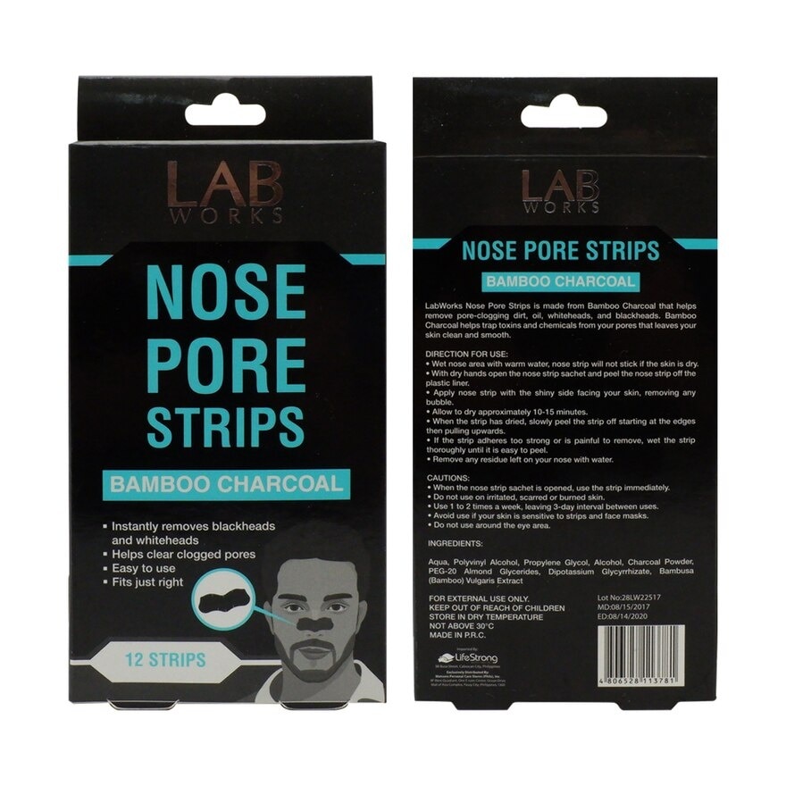 Bamboo Charcoal Nose Pore Strips 12pcs