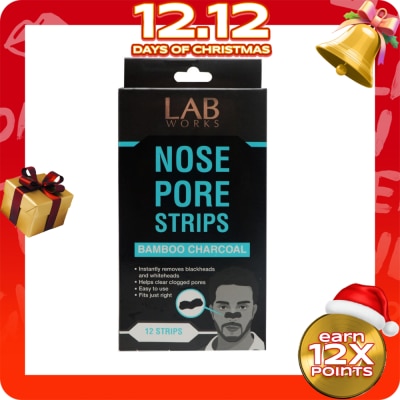 LABWORKS Bamboo Charcoal Nose Pore Strips 12pcs