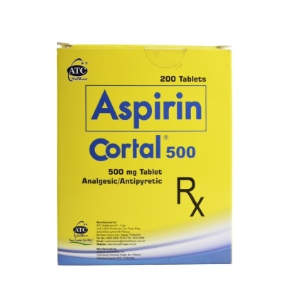 CORTAL Aspirin 500mg Tablet 1s (sold per piece) [PRESCRIPTION REQUIRED]