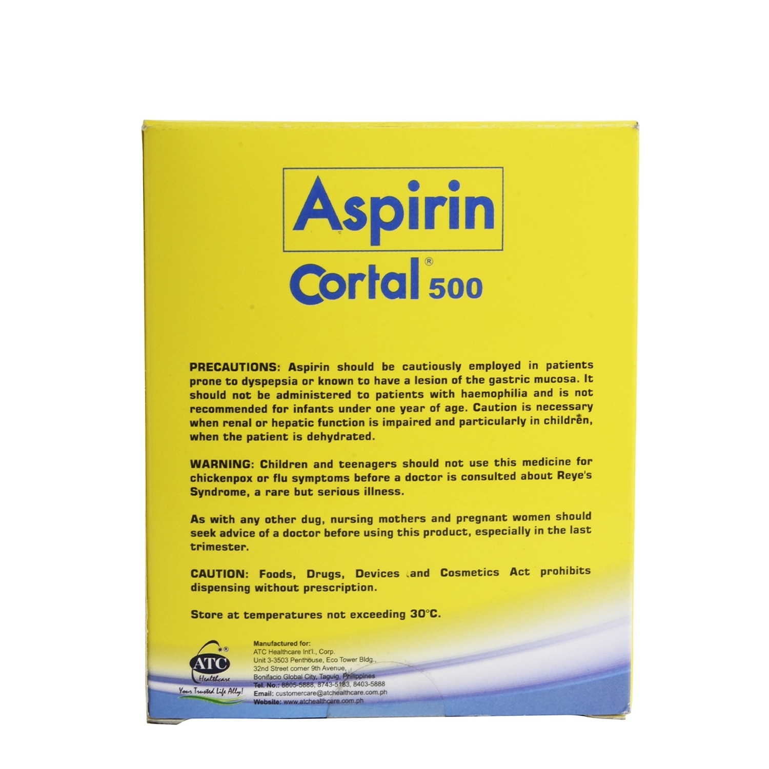 Aspirin 500mg Tablet 1s (sold per piece) [PRESCRIPTION REQUIRED]