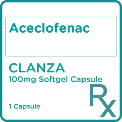 CLANZA Aceclofenac 100 mg 1 Softgel Capsule [PRESCRIPTION REQUIRED]