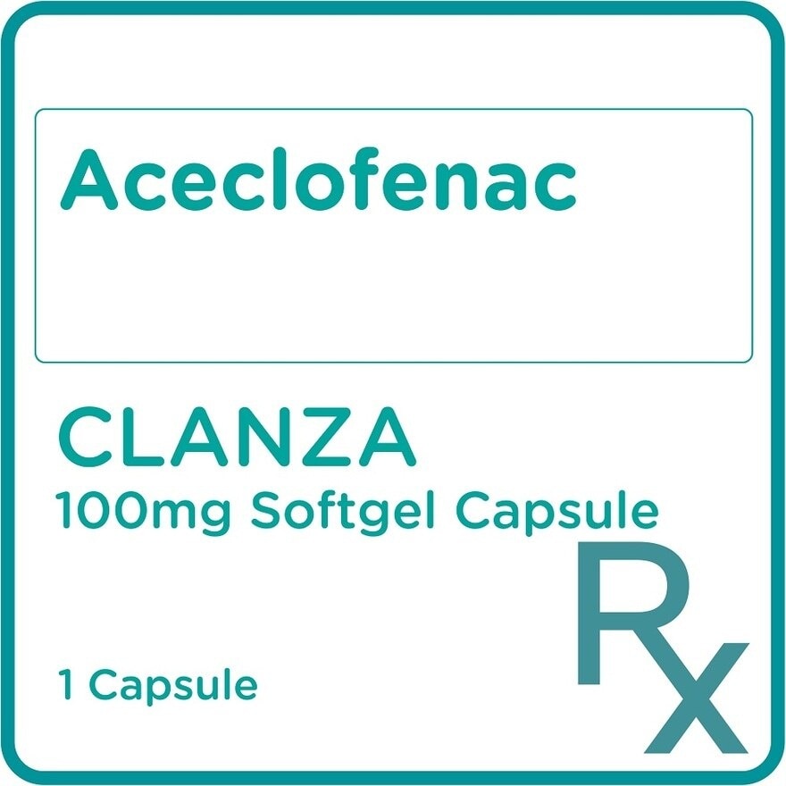 CLANZA Aceclofenac 100 mg Sold Per Piece [PRESCRIPTION REQUIRED]
