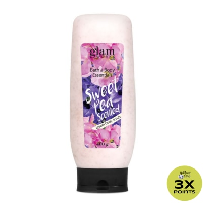 GLAMWORKS Bath & Body Essentials Sweet Pea Scented Cream Body Scrub 400g