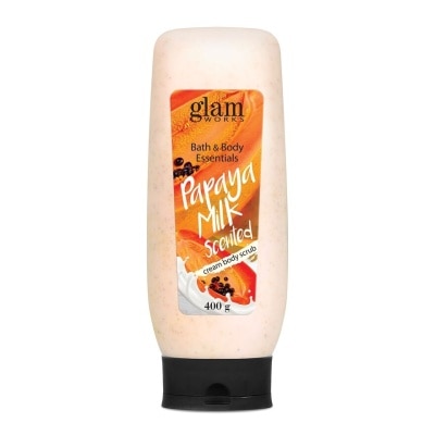 GLAMWORKS Bath & Body Essentials Papaya Milk Scented Cream Body Scrub 400g