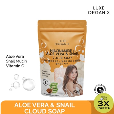 LUXE ORGANIX Luxe Organix Aloe Vera & Snail Moisturizing Cloud Soap 180g