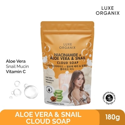 LUXE ORGANIX Luxe Organix Aloe Vera & Snail Moisturizing Cloud Soap 180g