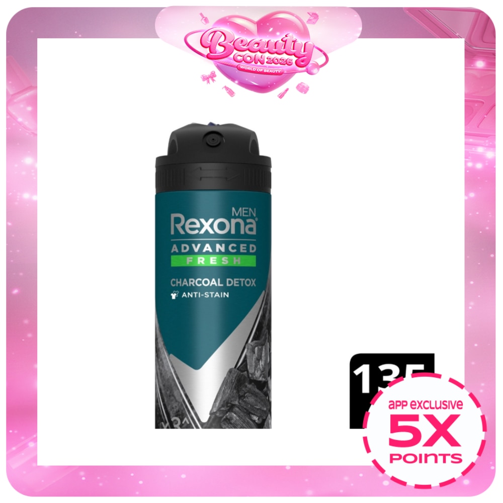 REXONA Men Deodorant Spray Natural Fresh Charcoal Detox 135ml