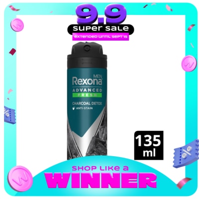 REXONA - REXONA Men Deodorant Spray Natural Fresh Charcoal Detox 135ml image