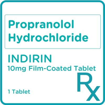 INDIRIN Propranolol Hydrochloride 10mg 1 Film-Coated Tablet [Prescription Required]