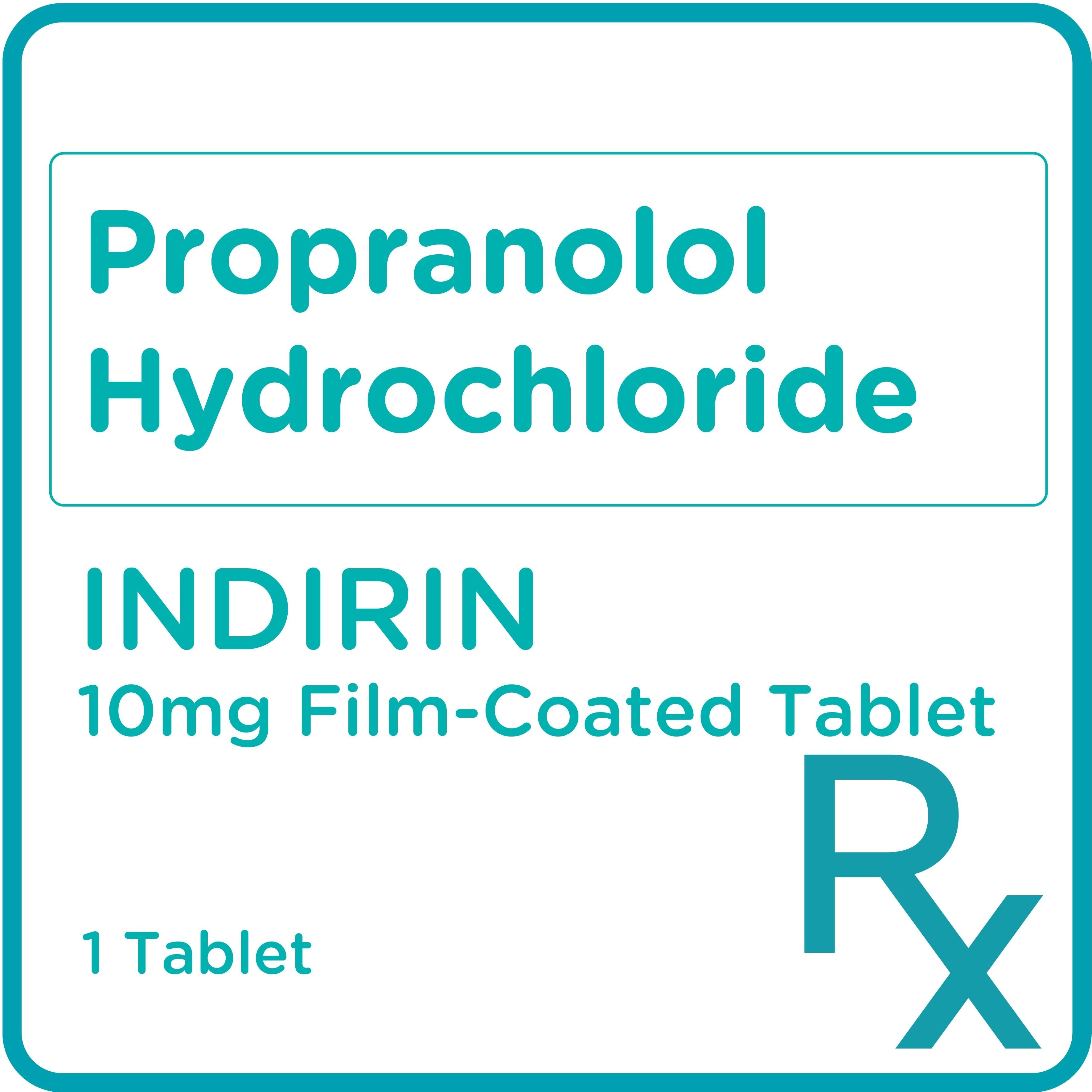 Propranolol Hydrochloride 10mg 1 Film-Coated Tablet [Prescription Required]