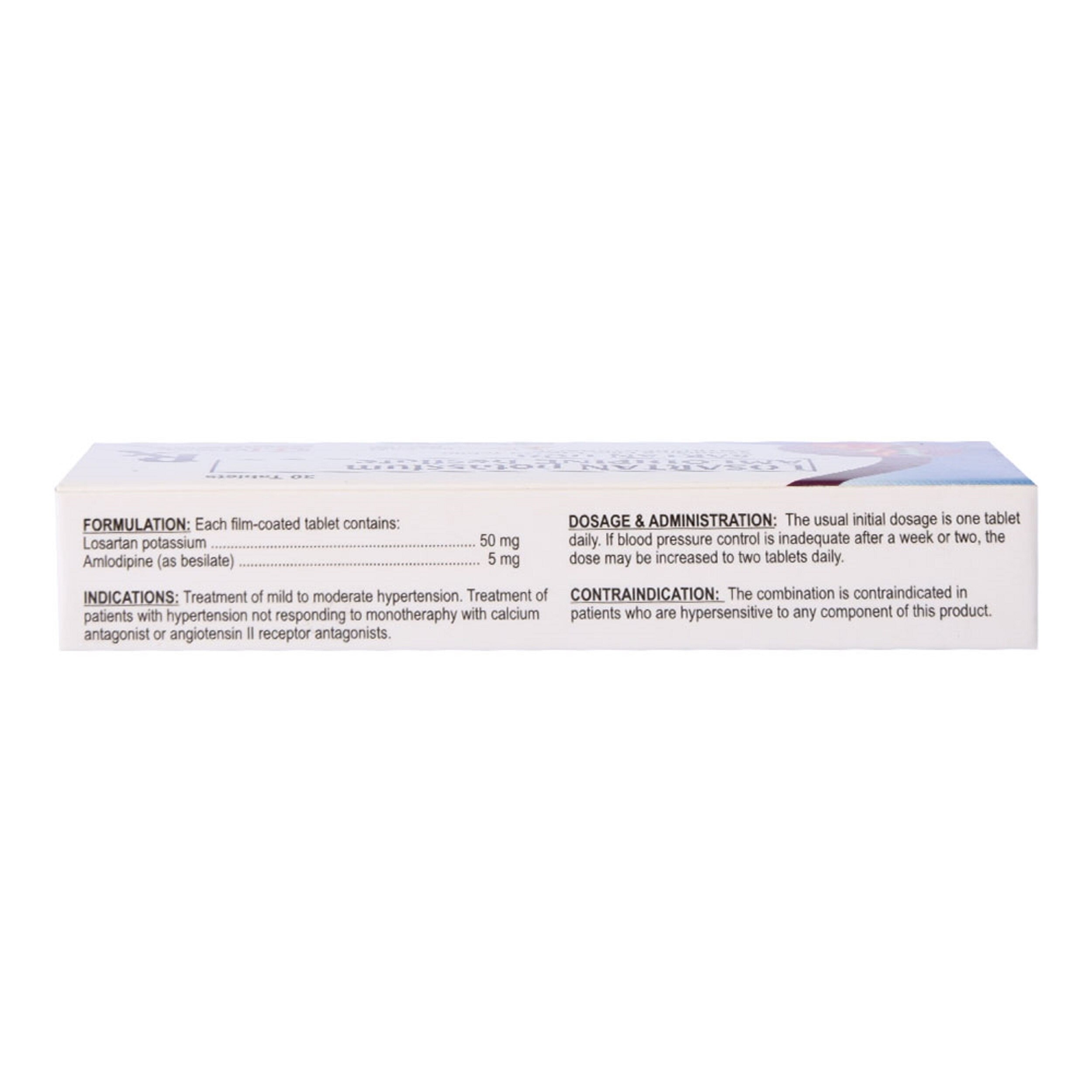 Losartan Potassium 50Mg, Amlodipine Besilate 5Mg 1 Film-Coated Tablet [PRESCRIPTION REQUIRED]