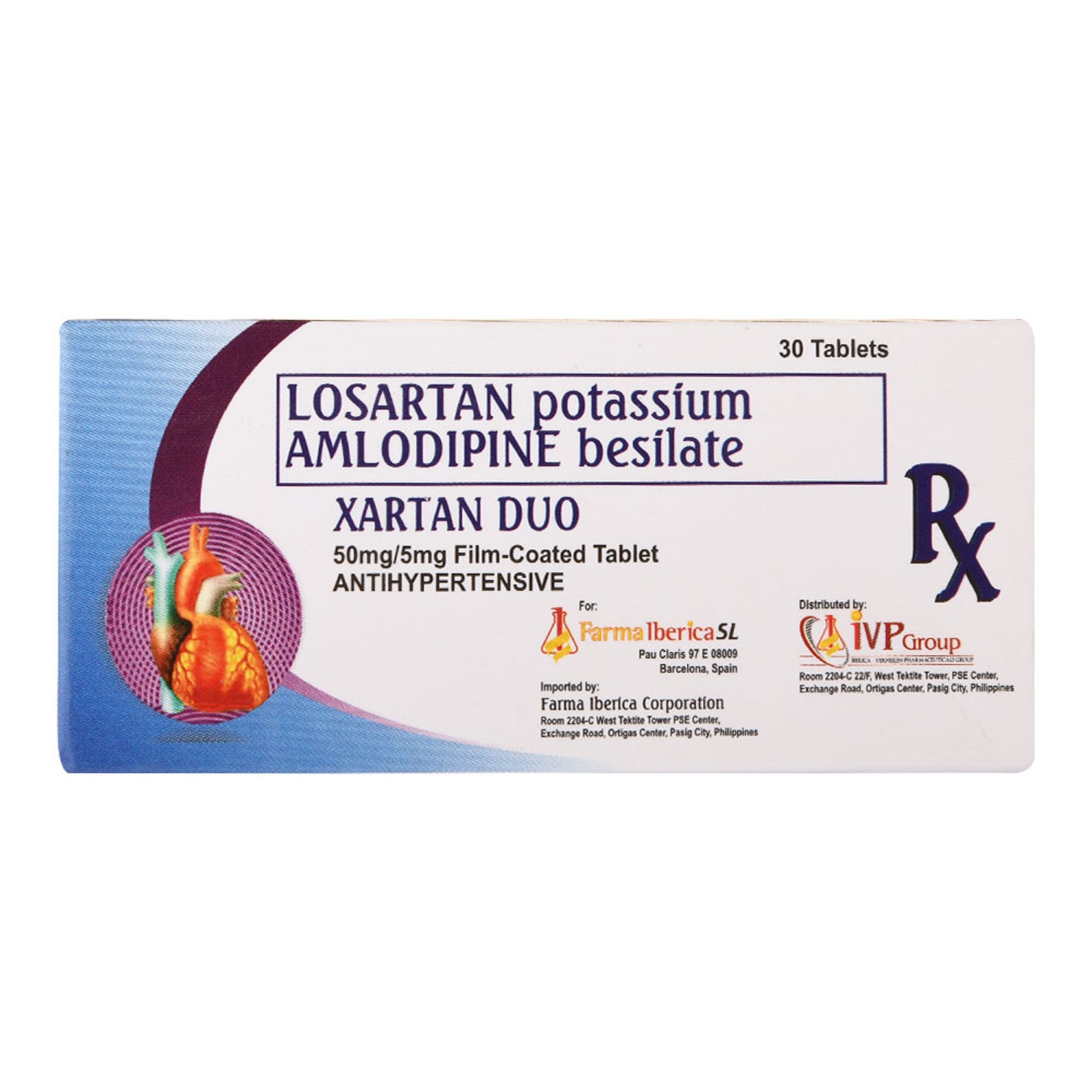 Losartan Potassium 50Mg, Amlodipine Besilate 5Mg 1 Film-Coated Tablet [PRESCRIPTION REQUIRED]