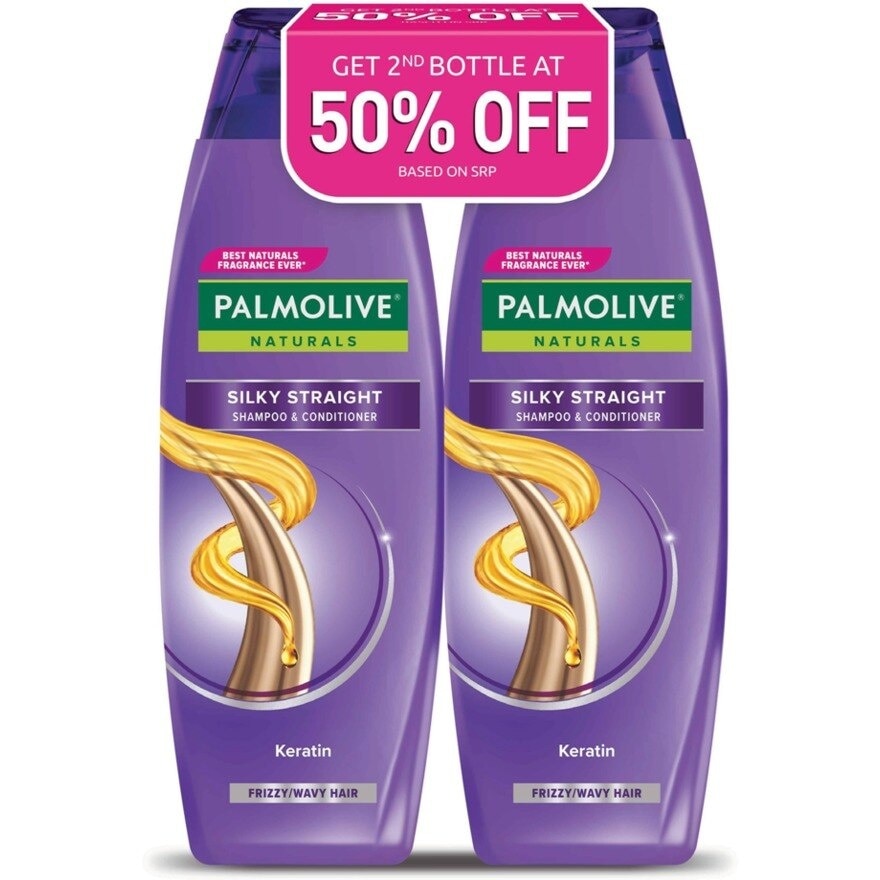 Naturals Silky Straight with Keratin Shampoo 180ml Twin Bottle