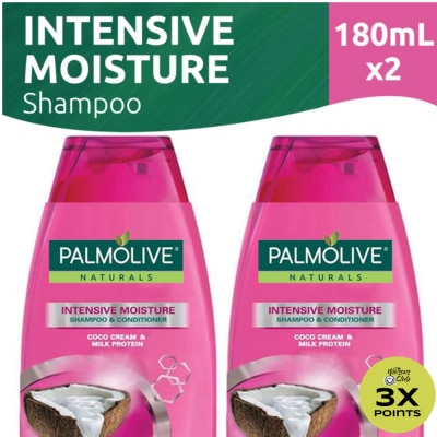 PALMOLIVE Naturals Intensive Moisture Shampoo 180ml Twin Bottle