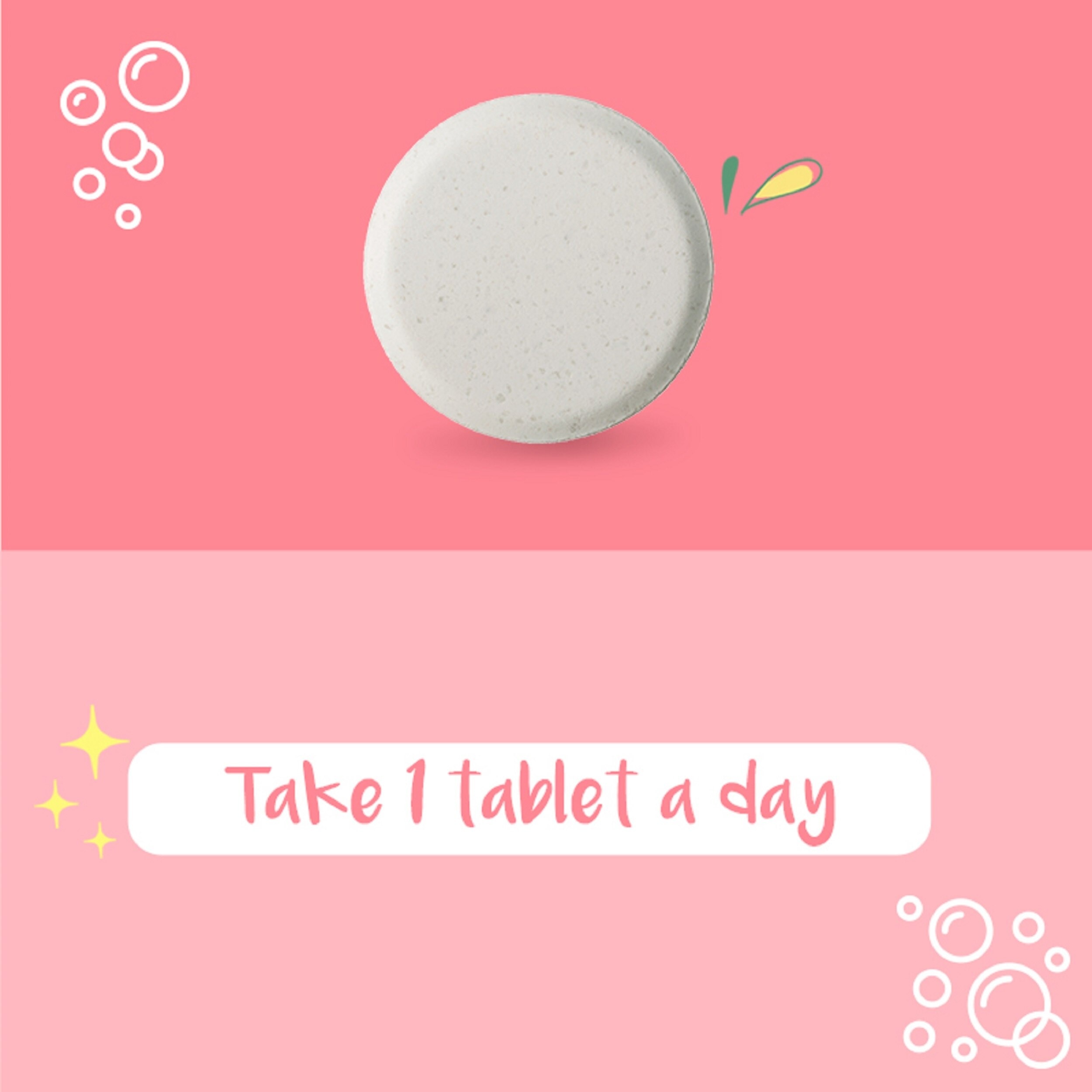 Longan & Jujube Powder + Iron + Wild Persimmon Powder+Folic Acid Food Supplement 120 Chewable Tablets