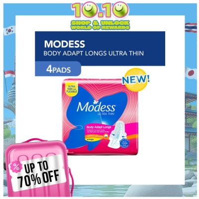 MODESS Modess Long Ultra Thin Body Adapt with Wings Sanitary Napkin 4s - Light Flow, Fast Absorbing