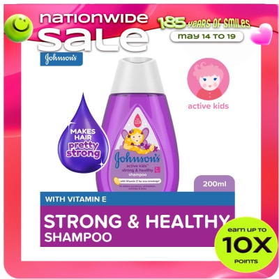 JOHNSONS BABY - Johnson's Active Kids Strong & Healthy Baby Shampoo 200ml - Shampoo for Kids, For Kids Bath