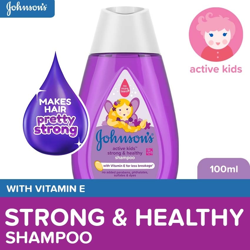 Johnson's Active Kids Strong & Healthy Baby Shampoo 100ml - Shampoo for Kids, For Kids Bath