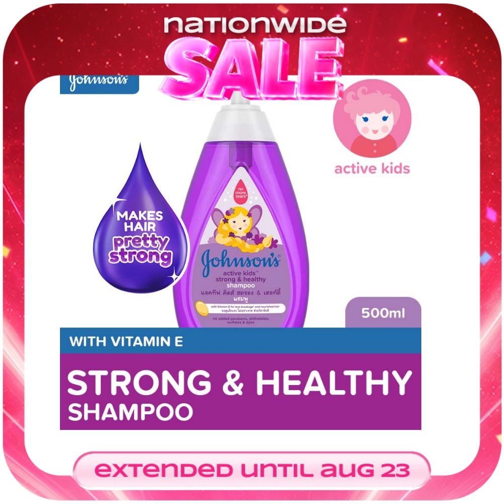 Johnson's Active Kids Strong & Healthy Baby Shampoo 500ml - Shampoo for Kids, For Kids Bath image