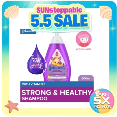 JOHNSONS BABY - Johnson's Active Kids Strong & Healthy Baby Shampoo 500ml - Shampoo for Kids, For Kids Bath