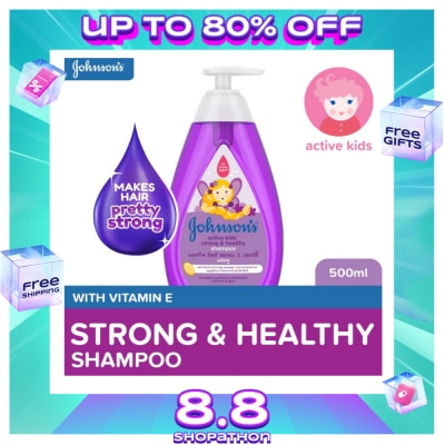 JOHNSONS BABY Johnson's Active Kids Strong & Healthy Baby Shampoo 500ml - Shampoo for Kids, For Kids Bath
