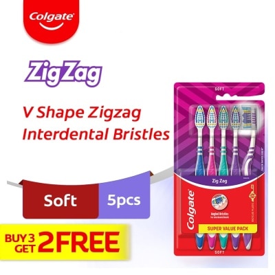 COLGATE Zigzag Plus Soft Toothbrush with Cap 1 Pack