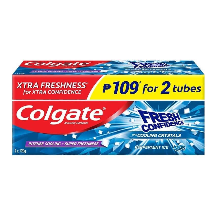 Fresh Confidence Peppermint Ice Fresh Toothpaste 120g Twin Pack