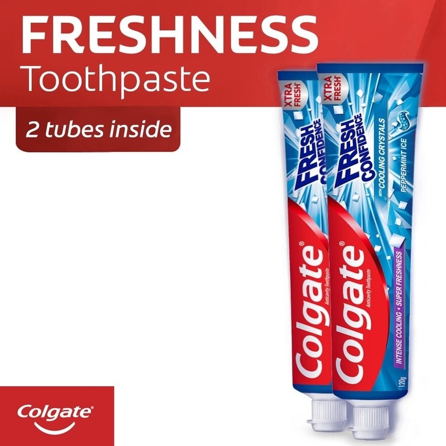 Fresh Confidence Peppermint Ice Fresh Toothpaste 120g Twin Pack