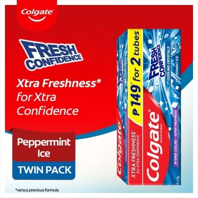 COLGATE Fresh Confidence Peppermint Ice Fresh Toothpaste 175g Twin Pack