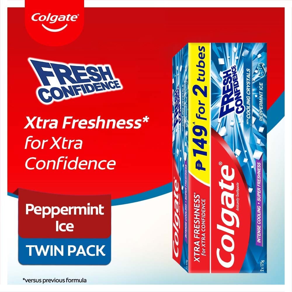 Fresh Confidence Peppermint Ice Fresh Toothpaste 175g Twin Pack