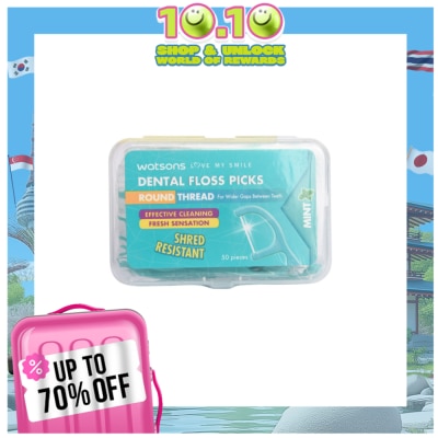 WATSONS Mint Round Thread Dental Floss Picks 50s x 1 Box