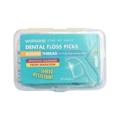 WATSONS Mint Round Thread Dental Floss Picks 50s x 1 Box