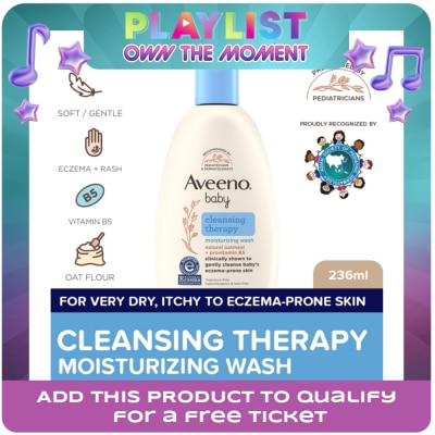 AVEENO - Aveeno Baby Cleansing Therapy Moisturizing Wash 236ml - Newborn, For Sensitive Baby Skin, Baby Bath