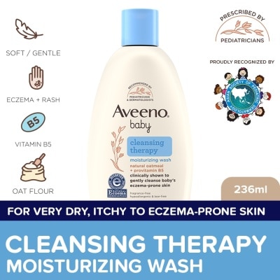 AVEENO Aveeno Baby Cleansing Therapy Moisturizing Wash 236ml - Newborn, For Sensitive Baby Skin, Baby Bath