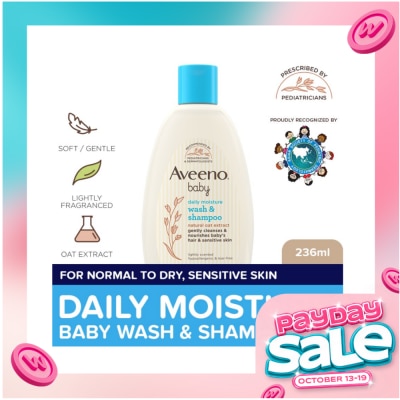 AVEENO Aveeno Baby Daily Wash & Shampoo 236ml Newborn, For Sensitive Baby Skin, Baby Care, Baby Bath image