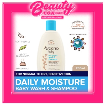 AVEENO Aveeno Baby Daily Wash & Shampoo 236ml - Newborn, For Sensitive Baby Skin, Baby Care, Baby Bath