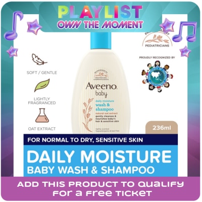 AVEENO - Aveeno Baby Daily Wash & Shampoo 236ml - Newborn, For Sensitive Baby Skin, Baby Care, Baby Bath