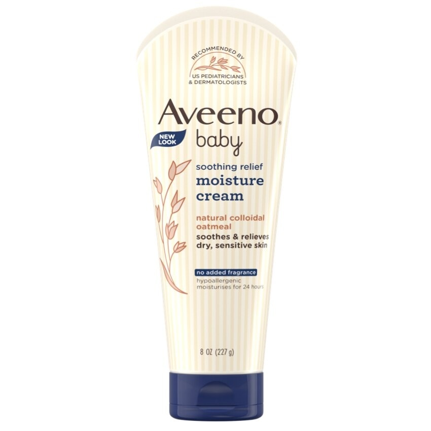 Aveeno Baby Soothing Relief Moisture Cream 227g - Lotion For Newborn Baby, Sensitive Skin, Eczema