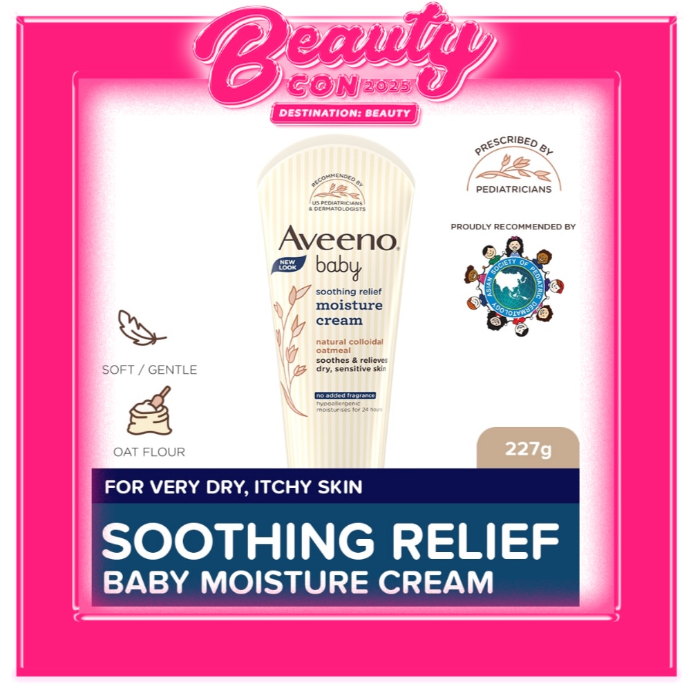 Aveeno Baby Soothing Relief Moisture Cream 227g - Lotion For Newborn Baby, Sensitive Skin, Eczema