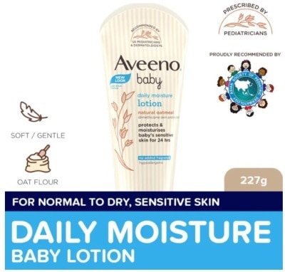 AVEENO Aveeno Baby Daily Moisture Lotion 227g - Newborn, For Sensitive Baby Skin, Baby Body Lotion