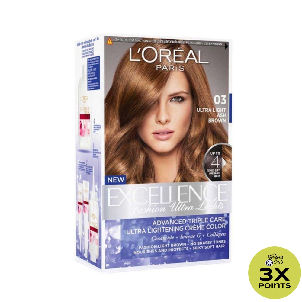 LOREAL Excellence Fashion Ultra Lights Hair Color - Ash Brown 03