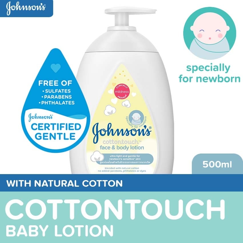 Johnson's Cotton Touch Baby Lotion 500ml- Newborn, Lotion for Baby, Baby Essentials, Baby Care