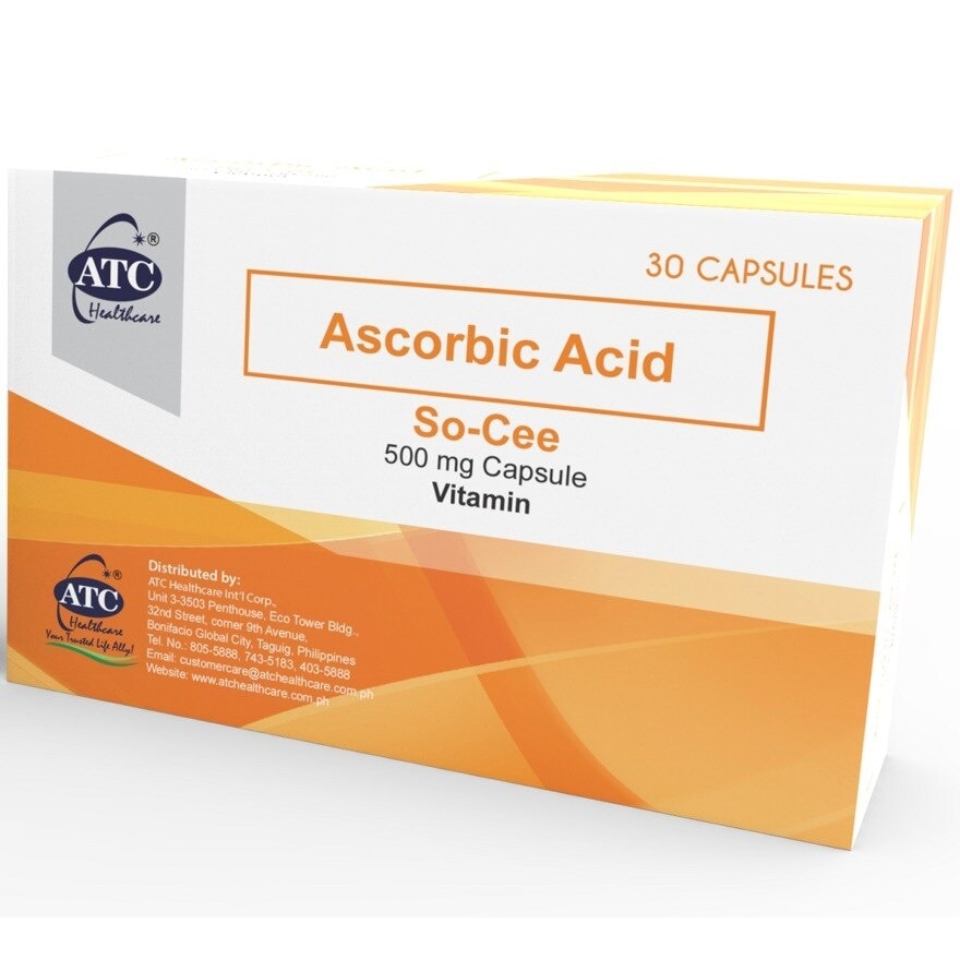 So-Cee Ascorbic Acid 500mg 30 Capsules