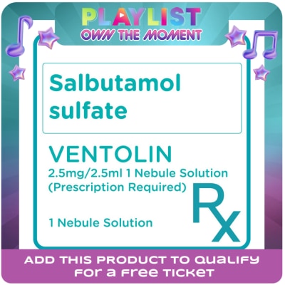 VENTOLIN - Salbutamol sulfate 2.5mg/2.5ml 1 Nebule Solution [PRESCRIPTION REQUIRED]