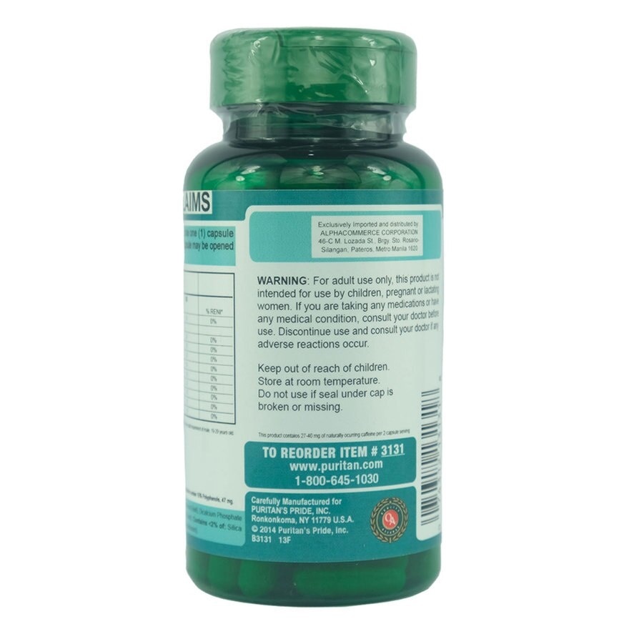 Green Tea Extract 315mg 100 Capsules