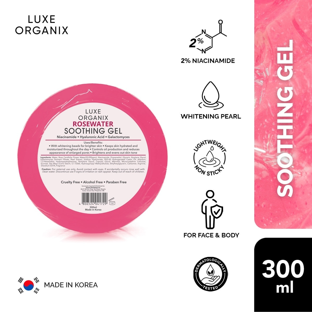 Luxe Organix Rosewater Soothing Gel 300ml