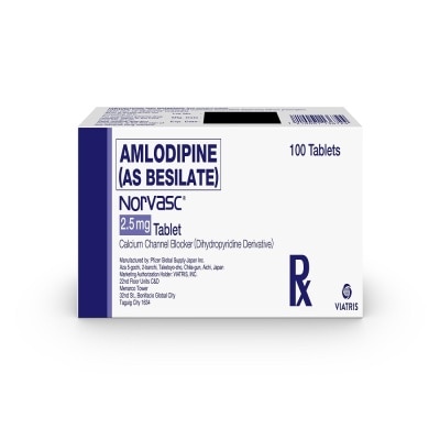 NORVASC Amlodipine Besilate 2.5mg 1 Tablet [PRESCRIPTION REQUIRED]