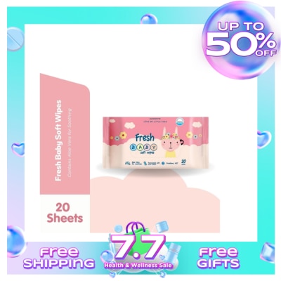 WATSONS Fresh Baby Soft Wipes 20 Sheets